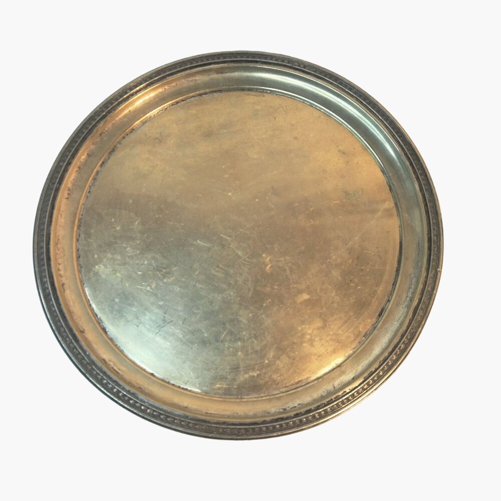 Barbour Silver Co Round Silver Plated Serving Tray Vintage USA 12 inch